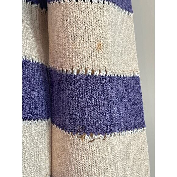 J.S.S knit wear jacket set small purple cream wool blend button up vintage - Picture 9 of 15